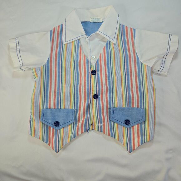 Infant Boy's 9-18 Month Dress Top Lot of 3 Catton Bros Cotton Candy Button Ups - Picture 14 of 16